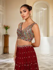 Soch Embellished Georgette Padded Saree Blouse