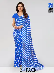 ANAND SAREES Selection Of 2 Printed Poly Georgette Sarees