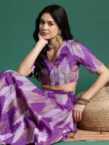 Sangria Printed Ready to Wear Wrap Style Lehenga