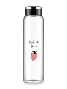 Freelance Transparent Glass Printed Water Bottle 1 L