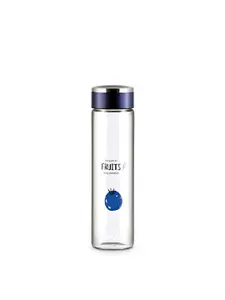 Freelance Transparent 2 Pcs Glass Printed Water Bottle 600 ml