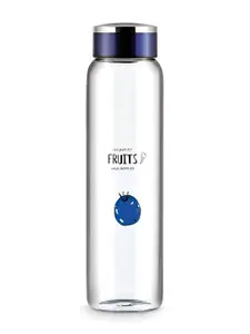 Freelance Transparent Glass Printed Water Bottle