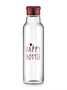 Freelance Transparent Glass Typography Printed Water Bottle 900 ml