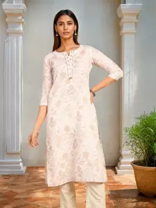Soch Floral Printed Sequined Straight Kurta