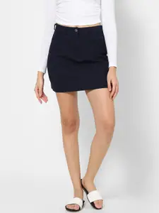 VASTRADO Pure Cotton A-Line Mini Skirt