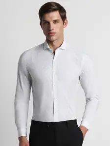 Peter England Slim Fit Opaque Striped Formal Shirt