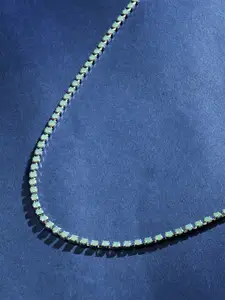 Accessorize London Women Sterling Silver Plated Cubic Zirconia Tennis Necklace