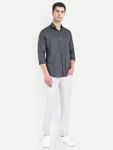 S-LINE Classic Spread Collar Opaque Cotton Casual Shirt