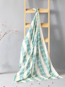 Contrast Living Geometric Printed Pure Cotton Scarf