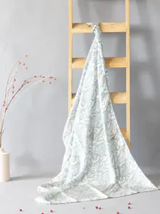 Contrast Living Floral Printed Pure Silk Scarf