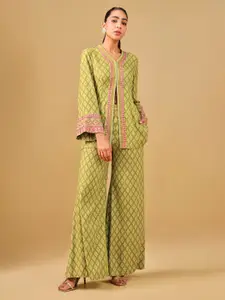 Global Desi Women Printed Top with Palazzos