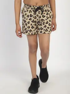 Rute Girls Animal Printed Slim Fit Cotton Shorts