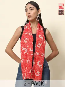 Trend Arrest Pack Of 2 Printed Scarfs