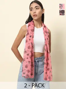 Trend Arrest Pack Of 2 Printed Scarves