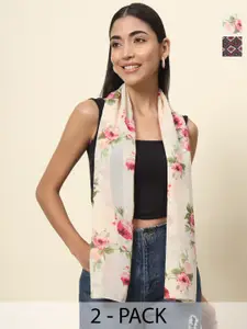Trend Arrest Pack Of 2 Printed Scarves