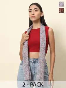 Trend Arrest Pack Of 2 Printed Scarfs