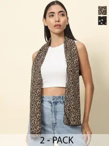 Trend Arrest Pack Of 2 Printed Scarfs