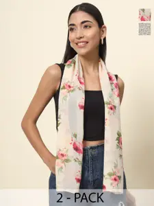 Trend Arrest Pack Of 2 Floral Printed Scarf