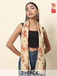 Trend Arrest Pack Of 2 Floral Printed Scarf
