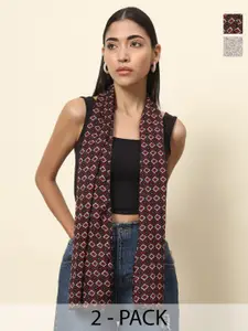 Trend Arrest Pack Of 2 Floral Printed Scarf