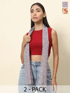 Trend Arrest Pack Of 2 Printed Scarves