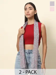 Trend Arrest Pack Of 2 Printed Scarves