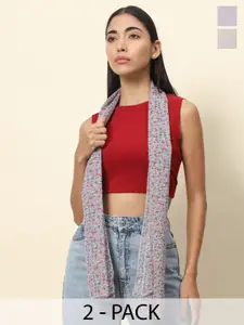 Trend Arrest Pack of 2 Floral Printed Scarves