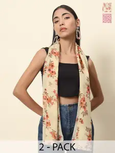 Trend Arrest Pack of 2 Floral Printed Scarves
