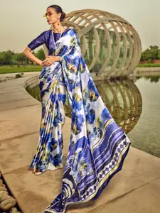 Mitera Abstract Printed Satin Saree