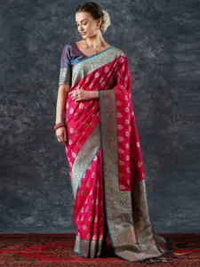 Mitera Woven Design Zari Silk Blend Banarasi Saree