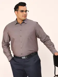 Sztori Plus Size Relaxed Fit Pure Cotton Chambray Weave Formal Shirt