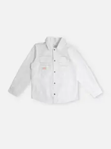 Pepe Jeans Boys Spread Collar Long Sleeves Chest Pocket Twill Cotton Casual Shirt