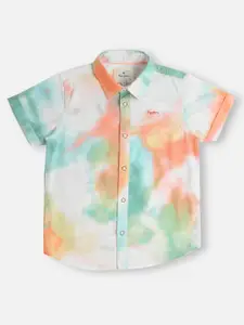 Pepe Jeans Boys Abstract Printed Spread Collar Cotton Casual Shirt