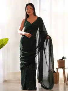 Saree mall Sequinned Pure Georgette Sarees