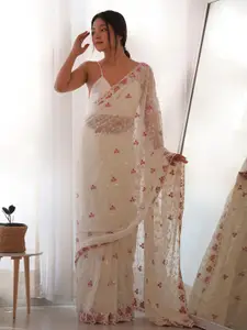 Saree mall Embellished Sequinned Pure Georgette Saree