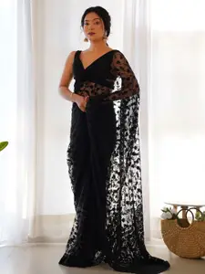 Saree mall Floral Embroidered Net Sarees