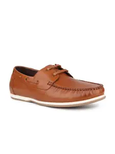 ATESBER by Inc.5 Men Round Toe Leather Boat Shoes