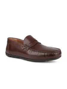 ATESBER by Inc.5 Men Round Toe Leather Driving Shoes