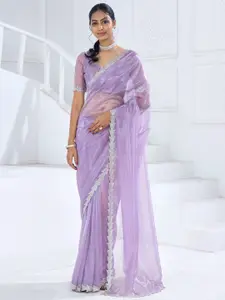 Saree mall Embellished Beads and Stones Organza Saree