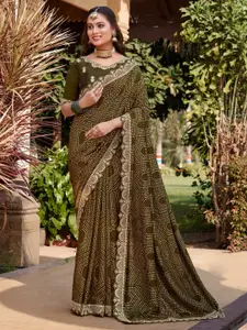 Saree mall Bandhani Sequinned Saree