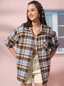 Tokyo Talkies Tartan Checks Opaque Full Sleeves Pocket Detailing Regular Fit Casual Shirt