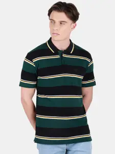 Duke Striped Polo Collar Short Sleeves Cotton T-shirt