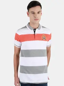 Duke Striped Polo Collar Slim Fit Cotton T-shirt