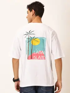 Thomas Scott Round Neck Typography Printed Short Sleeves Cotton Oversized T-shirt