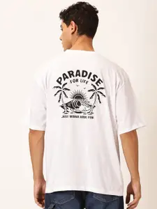 Thomas Scott Round Neck Typography Printed Cotton Oversized T-shirt