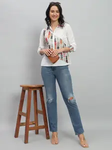 BAESD Standard Aztec Printed Spread Collar Casual Shirt