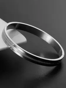 MEENAZ Men Silver-Plated Stainless Steel Kada Bracelet