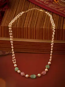 AMI Gold-Plated Beaded Layered Necklace