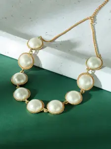 AMI Gold-Plated Beaded Statement Necklace