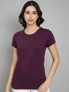 Trend Level Round Neck Short Sleeves Cotton Regular Fit T-shirt